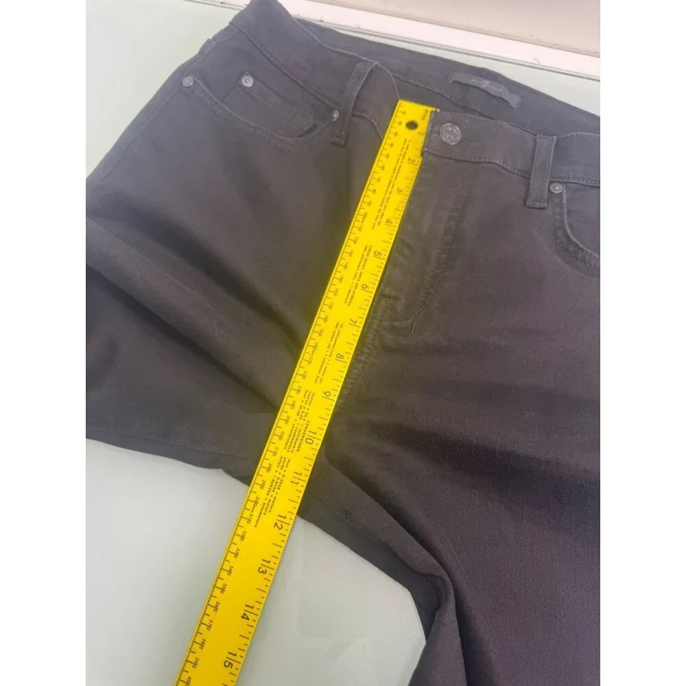 7 For All Mankind Dojo Womens Jeans 31X30 Flare Leg Black Denim Wide Leg Stretch - Picture 9 of 13